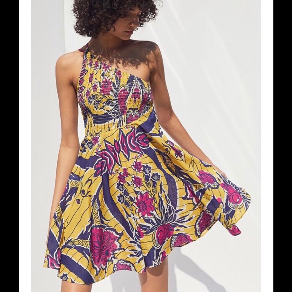 Woman’s Asymmetrical Mini Smocked Dress